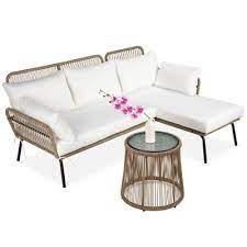 Best Choice Products L Shape Woven Rope Sectional Patio Seating Set Target In 2021 Sectional Patio Furniture Conversation Sofa L Shape Sofa Set
