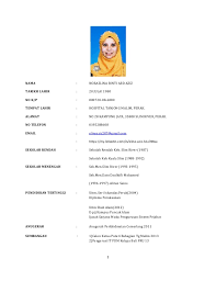 Contoh resume jururawat u41 ptakojester. Resume Norazlina Abd Aziz