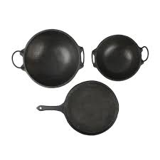 Cast Iron Cookware Set Dosa Tawa 10 Inch Large Kadai 2 5l Small Kadai 1 5l Cast Iron Cookware Set Cast Iron Cookware Cookware Set