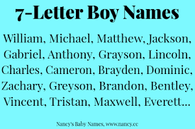 7 Letter Boy Names Names For Boys List Little Boy Names Unique Boy Names