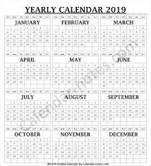 2019 Calendar Vertical List Printable Calendar Vertical 2019 Calendar Free Calendar Template