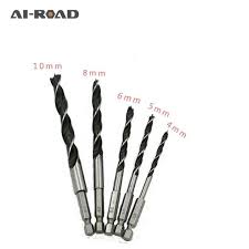 5pcs Drill Bit Set 4mm 5mm 6mm 8mm 10mm Change Metal Tools 1 4 Hex Shank Wood Hcs Rustproof Woodworking Drill Hexagonal Shank Revi Metal Tools Drill Bits Drill