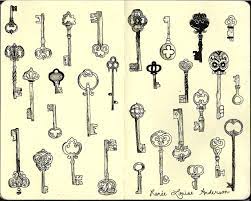 Illustration of seamless pattern with house keys and keyholes in white and black colors. Skeleton Keys Key Drawings Skeleton Key Tattoo Beauty Tattoos