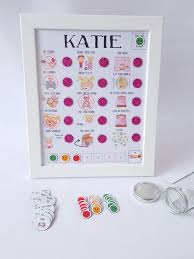 unique personalised pre school magnet reward chart with