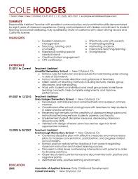 Best Assistant Teacher Resume Example Livecareer