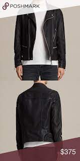 All Saints Black Gibson Leather Biker Jacket Xl Biker Jacket Jackets Leather Biker Jacket
