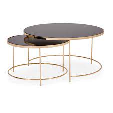 Ritz Black Set Of 2 Coffee Tables In 2021 Coffee Table Gold Living Room Decor Chic Coffee Table