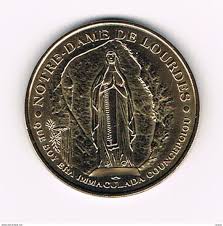 Alors que le 8 décembre 1854, le pape pie ix définit le dogme de l'immaculée conception, la vierge marie, quatre ans plus. Souvenir Medaille Elongated Coins Penning Notre Dame De Lourdes Sanctuaires Notre Dame