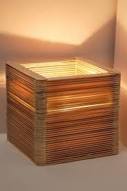 Basteln Mit Eisstielen Tischleuchte Aus Holzspateln Otto Lampe Selber Bauen Lampe Diy Lampenschirm