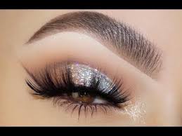 Classic Silver Glitter Eye Makeup Tutorial Silver Glitter Eye Makeup Golden Eye Makeup Prom Eye Makeup