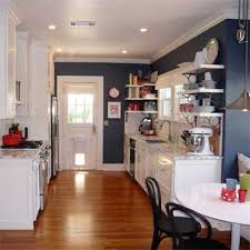 Loving The Navy Walls White Cabinets And Light Wood Floors Great Combo Blue Kitchen Walls Navy Kitchen Walls Kitchen Design