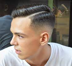 Virogas Barber Slicked Short Mens Haircut Side Part Combover Comb Over Fade Haircut Mens Haircuts Short Fade Haircut Styles