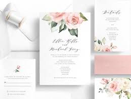 Old Rose Wedding Invitation Template Rose Wedding Invitations Pink Wedding Invitations Floral Wedding Invitations