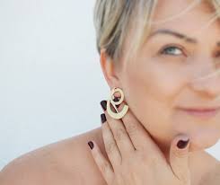 Hammered Gold Earrings Folded