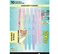 Pilot Frixion Light Pastel Collection Erasable Highlighters, Chisel Tip, Assorted Color Inks, 10-Pack