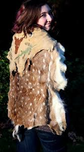 Axis Deer Hide Cape With Taxidermy Hooves By Lupa At Https Www Etsy Com Listing 211050251 Axis Deer Hide Cape Cloak With Painted Deer Hide Women Coat