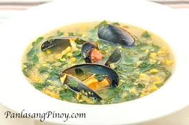 Corn Soup With Mussels And Malunggay Panlasang Pinoy Recipe Corn Soup Soup Recipes Malunggay Recipe
