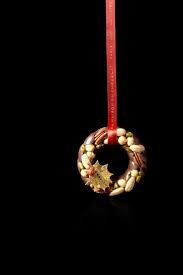 Christmas Chocolate Wreath Ornamant From La Maison Du Chocolat Wonderful Edible Gift Interlacings Of Dark Chocolate And Mendiant Nuts