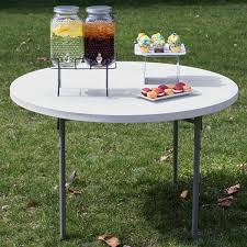 Lancaster Table Seating 48 Round Heavy Duty Granite White Plastic Folding Table Folding Table Lancaster Table Table Seating