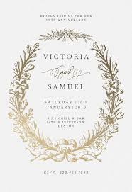 Customize Golden Wreath Anniversary Invitation Add Text And Photos Do Wedding Anniversary Invitations Engagement Invitation Cards Anniversary Invitations