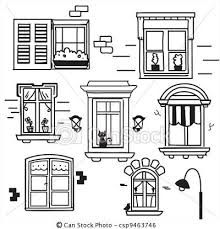 Black And White Simple Hand Drawn House Clipart Stock Illustration Of Hand Drawn Windows Illustration Csp9463746 Search Clip Art Drawings Illustrations And V House Doodle How To Draw Hands Sketch Book