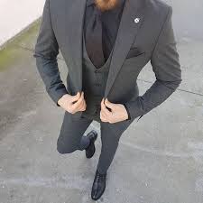 All Black 3 Piece Suit With Black Shirt Dark Grey 3 Piece Suit Tap On The Image To Go To Store Grey Suit Black Shirt Grey Suit Prom Grey 3 Piece Suit