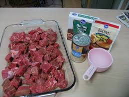 Crock Pot Beef Tips 2 Lb Stew Meat 1 Can Cream Of Mushroom 1 Packet Brown Gravy Mix 1 Packet Lipton Dry Onion S Recipes Crock Pot Beef Tips Cooker Recipes