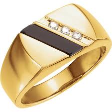 14kt Yellow Gold 2mm Round 3 Stone Men S Ring With Unset Onyx St9350 23366 P Price 599 99 14kt Onyx Ring Men Mens Gold Rings Black Hills Gold Jewelry