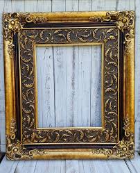 Baroque Style Frame Antique Gold Canvas Frame Photo Picture Etsy Wood Picture Frames Picture On Wood Picture Frame Decor