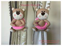 bengiden hediyelik yuzen ayicik perde tutacagi bebek odasi dekorasyon keceden felt baby room decoration baby gir sujetador de cortinas cortinas sujetadores