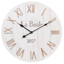 Reloj Redondo De Madera Bianca D 60 Cm La Baule Maisons Du Monde Relojes De Pared Relojes De Madera Decoracion Tropical Del Hogar