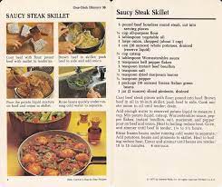 Saucy Steak Skillet Recipe Card 1975 Recipes Skillet Steak Food