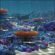 Cartoon Underwater Vr Ar Lowpoly 3d Underwater Plants Underwater Realistic Cartoons