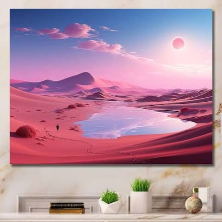 Designart "Space Dreamscape Roseate Sky II" Desert Wall Décor Purple -  Global Print Art For Living Room - Bed Bath & Beyond - 40860620