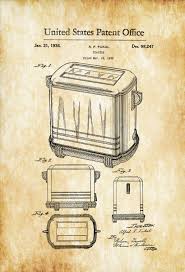 toaster patent print  kitchen decor