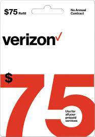 Best Buy Verizon 75 Refill Card Verizon V18 75 Verizon Prepaid Prepaid Phones Verizon Wireless