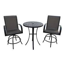 This modern dining table and chairs is a great way to set aside a dining space in an urban home or apartment with an open floor plan. Bar Height 3 Piece Patio Set With Swivel Chairs Kirklands