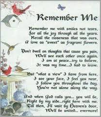 Remember Me Funeral Poems Letter From Heaven Heaven Quotes