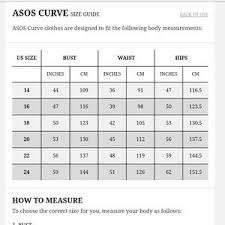 68 curious size guide asos