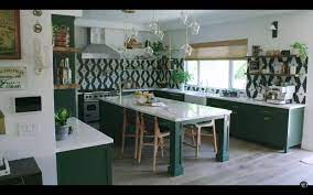 Daveed Diggs And Emmy Raver Lampman S Kitchen In 2021 Ikea Kitchen Remodel Architectural Digest Kitchen Green Kitchen