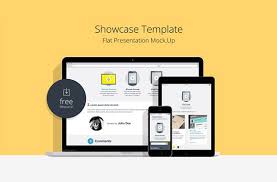 Flat Responsive Showcase Mockups Freebiesbug Free Web Design Website Mockup Psd Website Mockup