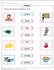 The children have to figure out whose name has been. Long E Worksheets