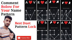 I prefer pattern locks instead of any other locks and always in search of new pattern lock ideas. Name Pattern Lock New Pattern Lock Design Av Rd Am Vk Tb Pv Aa Pattern Lock Screen Locks Youtube
