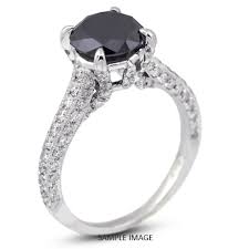 Maybe you would like to learn more about one of these? 18k White Gold Engagement Ring With Milgrains With 2 03 Total Carat Black Round Diamond From Diamond Traces