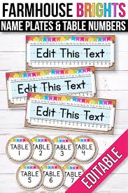 Free Editable Table Signs And Editable Name Tags Farmhouse Classroom Decor With Images Classroom Labels Classroom Beginning Of School