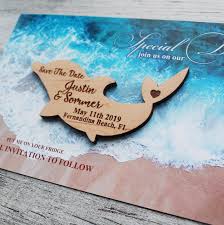 Beach Wedding Save The Date Magnets With Cards Personalized Wedding Invitation Rustic Save The Dates Wood Save The Date Dolphin Magnets Set In 2020 Personalised Wedding Invitations Wedding Saving Wedding Save
