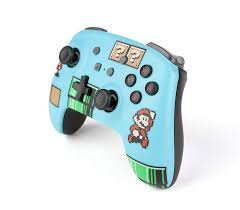 This controller was designed to feel comfortable in your hands and features a red top imprinted with unique mario design, black accent color on back plus abxy buttons, and blue metallic. Amazon Com Powera Enhanced Wireless Controller For Nintendo Switch Super Mario Bros 3 Video Games