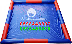 حوض مائي 5متر أزرق وأحمر مربع Inflatable Swimming Pools Roller Balls متجر نطيطات اكس ورلد للألعاب الهوائية نطيطات زحاليق ملاعب صابونية