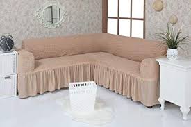 Mixibaby Sofabezug Sofahusse Sesselbezug Sitzbezug Sesselaberwurf Stretchhusse 3 2 1 Farbe Hellbraun Variante Eck Sofa Gift Kuche Diy Haushalt Wohnen Esse