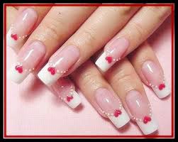 White Tips With Pink Hearts Nail Designs Valentines Valentine Nail Art Valentine S Day Nail Designs The nail polishes i used are::